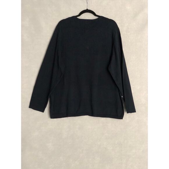 Tommy Hilfiger Argyle Sweater Women's 0X Ivy V-Neck Navy NEW - Picture 4 of 6